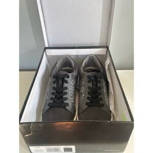 Dolce Vita Women's Zune Anthracite Suede/Leather Glitter Sneaker Sz 10